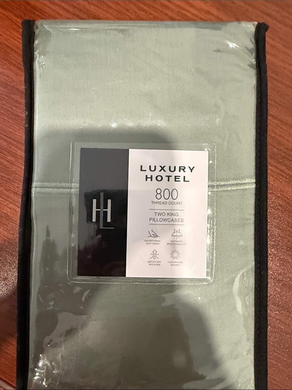 Luxury Hotel 800 Thread Count King Pillowcases - Sage Green set of 2